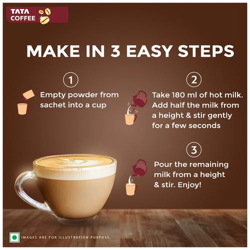 Tata Coffee Cafe Specials Cafe-Style Coffee Mix - Creamy & Frothy Coffee, 14.5 g (7 Sachets x 14.5 g Each)-8.webp